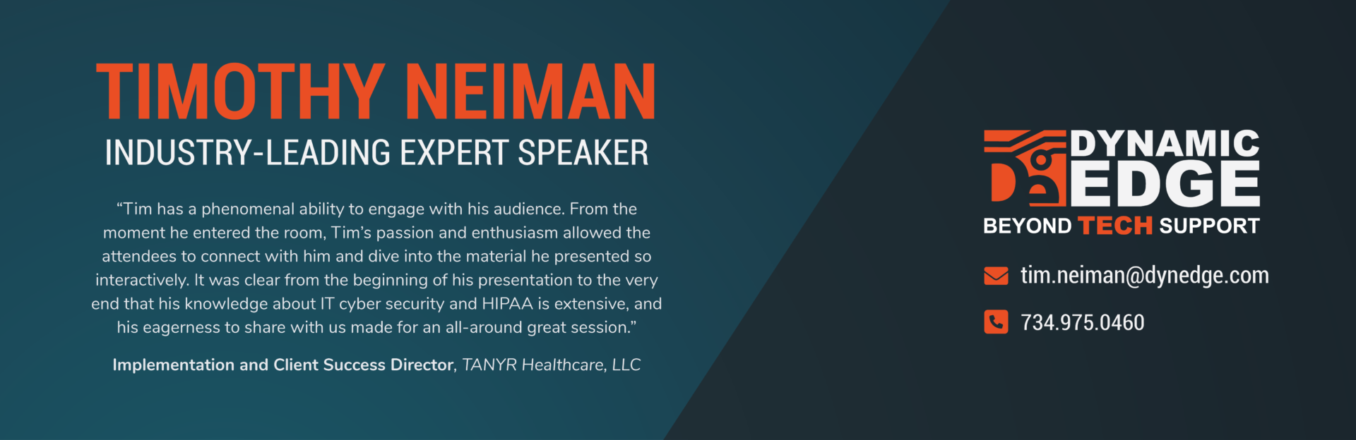 Tim Neiman Speaker Header